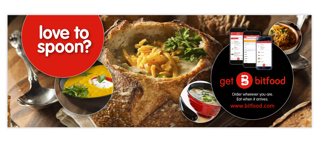 facebook banner ad for mobile app restaurant service by dallas advertising agency B12 Group